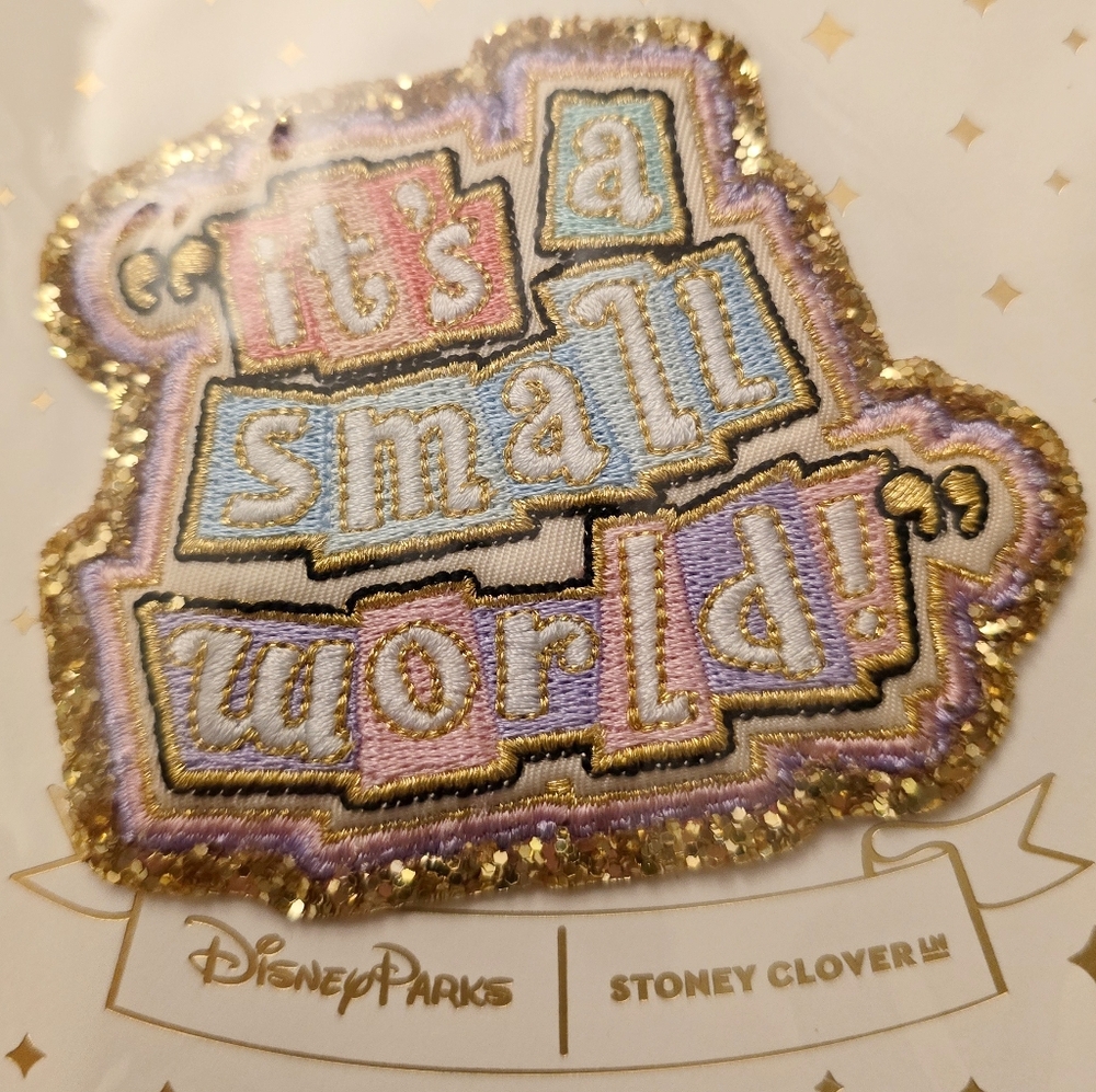 Stoney Clover Lane 'It's a Small World' Disney Parks Adhesive Patch Gold Glitter